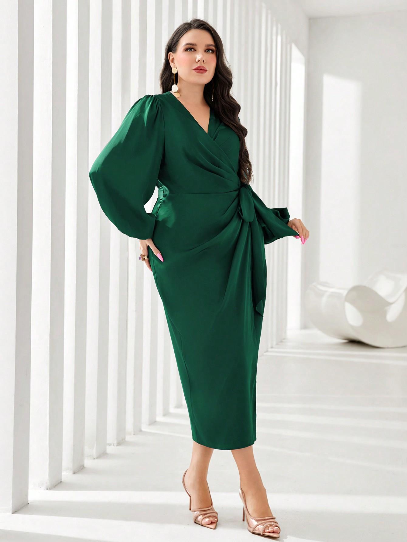 SHEIN ZIELONA KOPERTOWA SUKIENKA S06__48