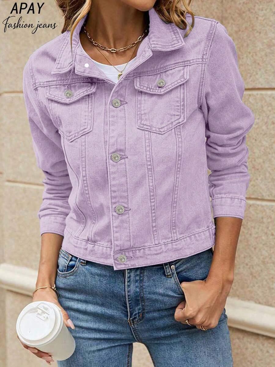 SHEIN FIOLETOWA KURTKA JEANS S06__M