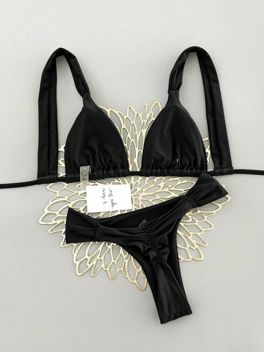 SHEIN CZARNY DWUCZĘŚCIOWY STRÓJ KĄPIELOWY S09__M