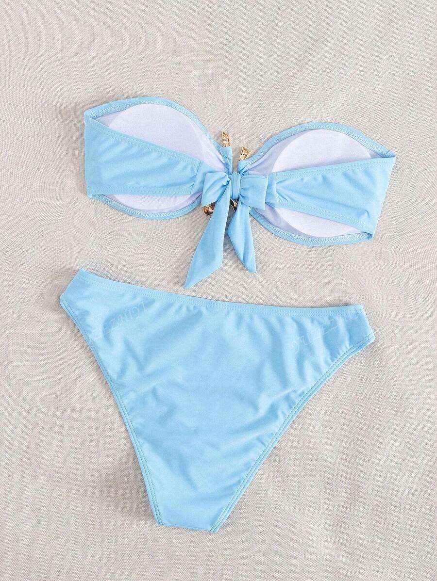 SHEIN NIEBIESKI KOMPLET BIKINI PK01__M