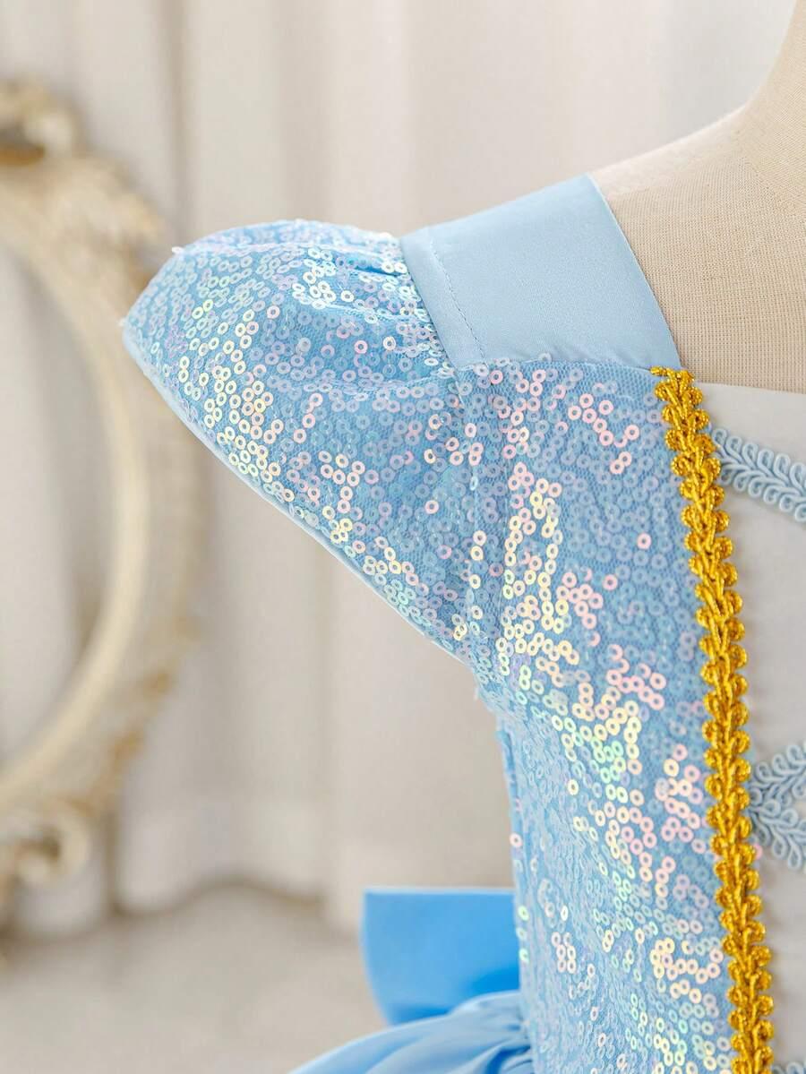 SHEIN NIEBIESKA SUKIENKA ZDOBIENIE S06__110/116