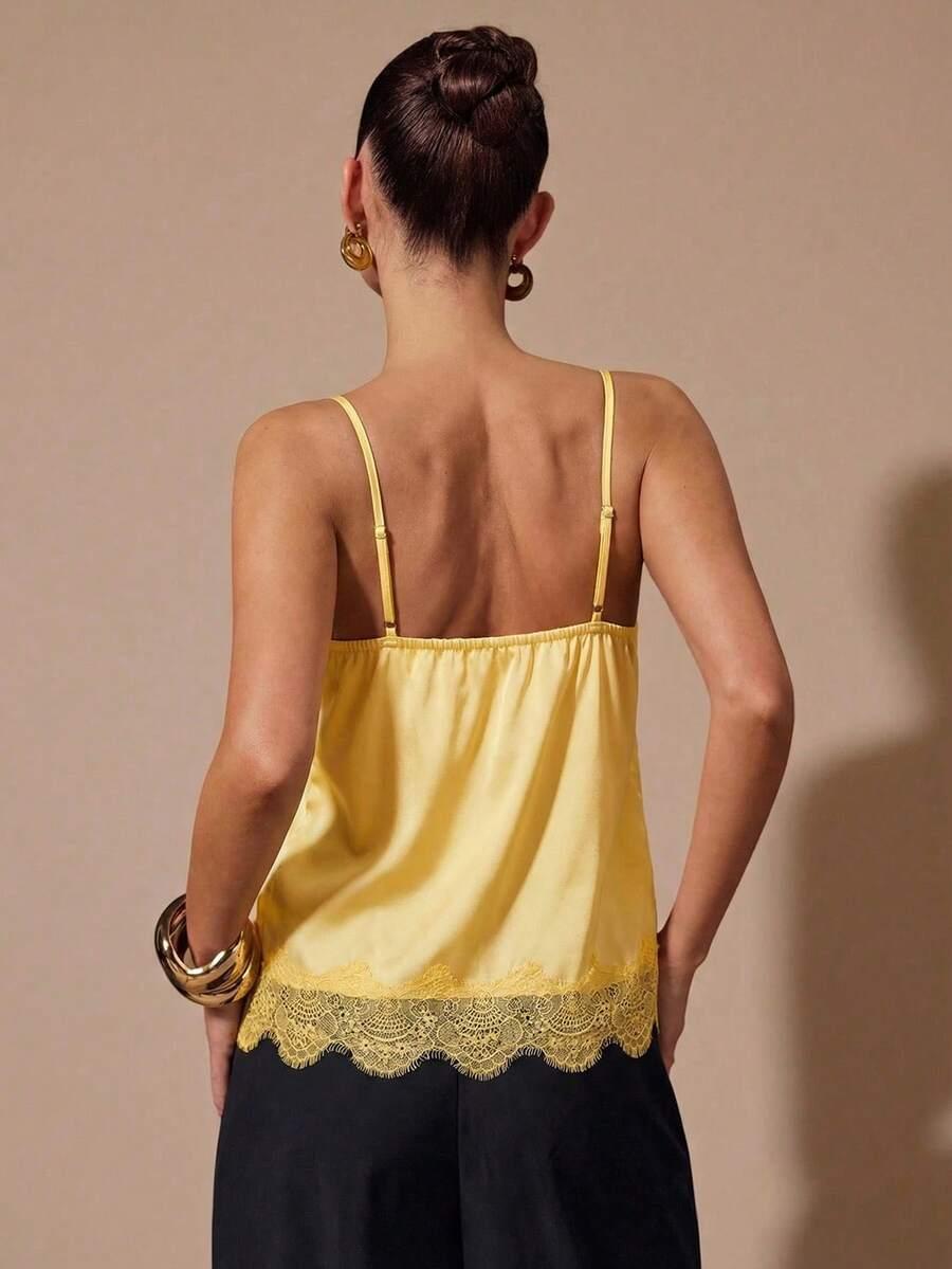 SHEIN ŻÓŁTY TOP NA RAMIĄCZKACH S06__L