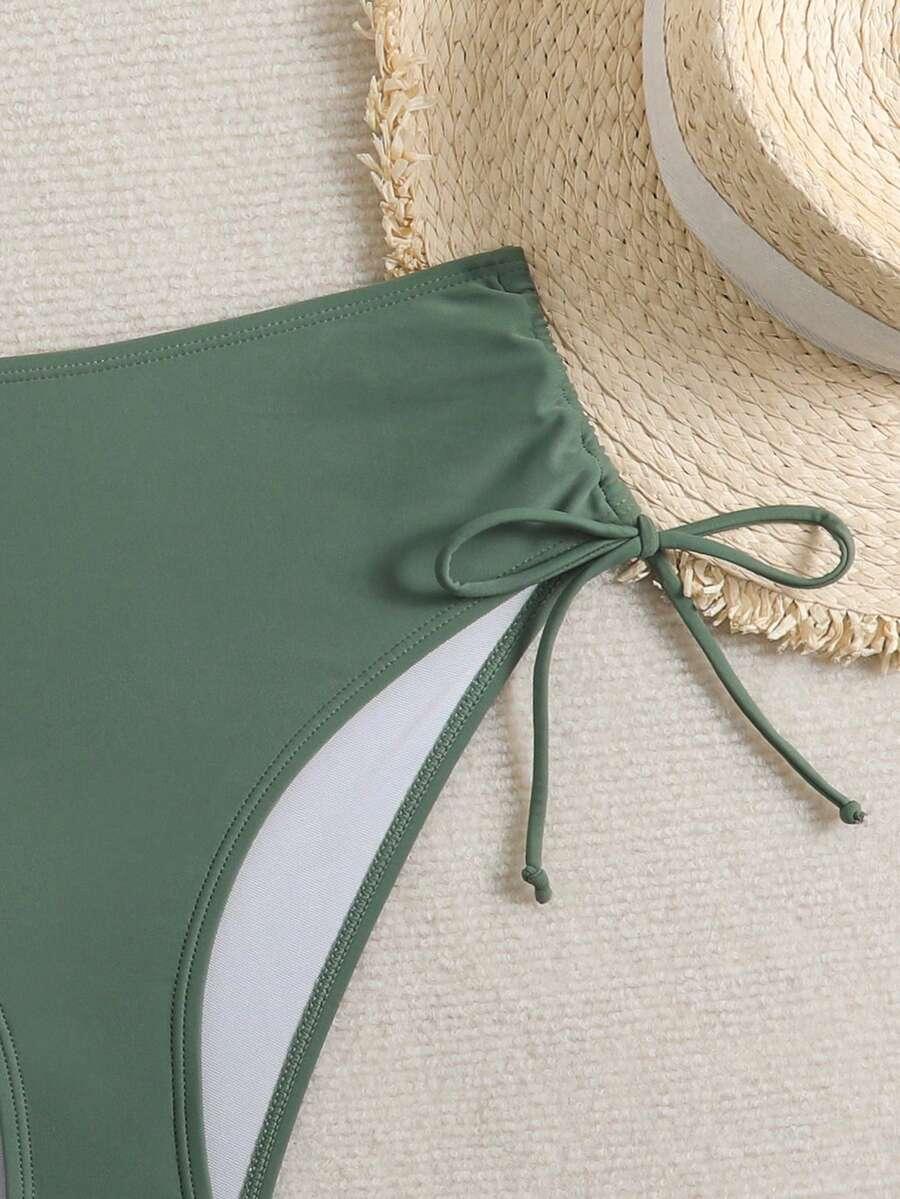 SHEIN ZIELONY DÓŁ OD BIKINI S09__L