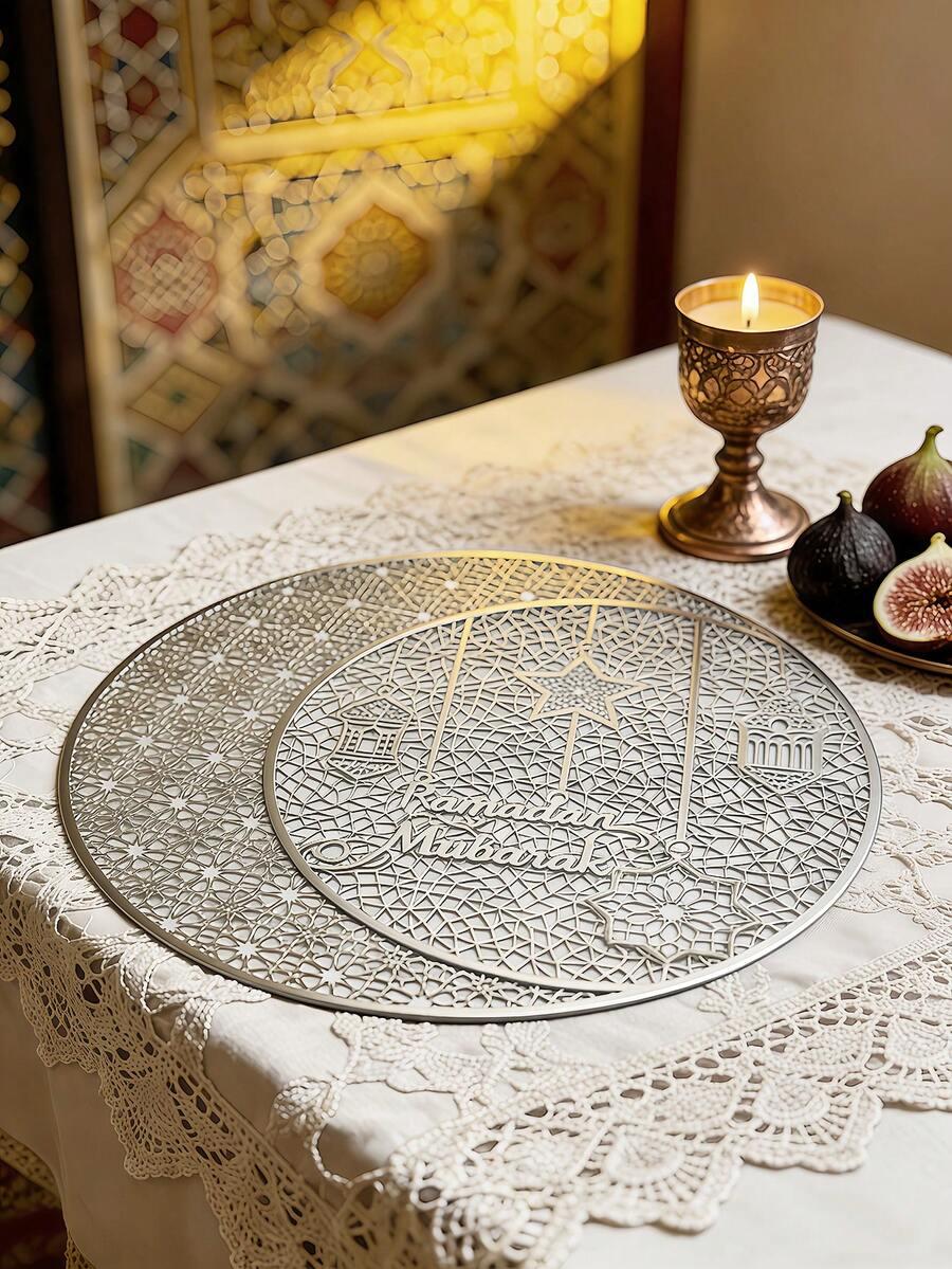 SHEIN OKRĄGŁA PODKŁADKA NA STÓŁ RAMADAN MUBARAK 6-PACK S07__38X38