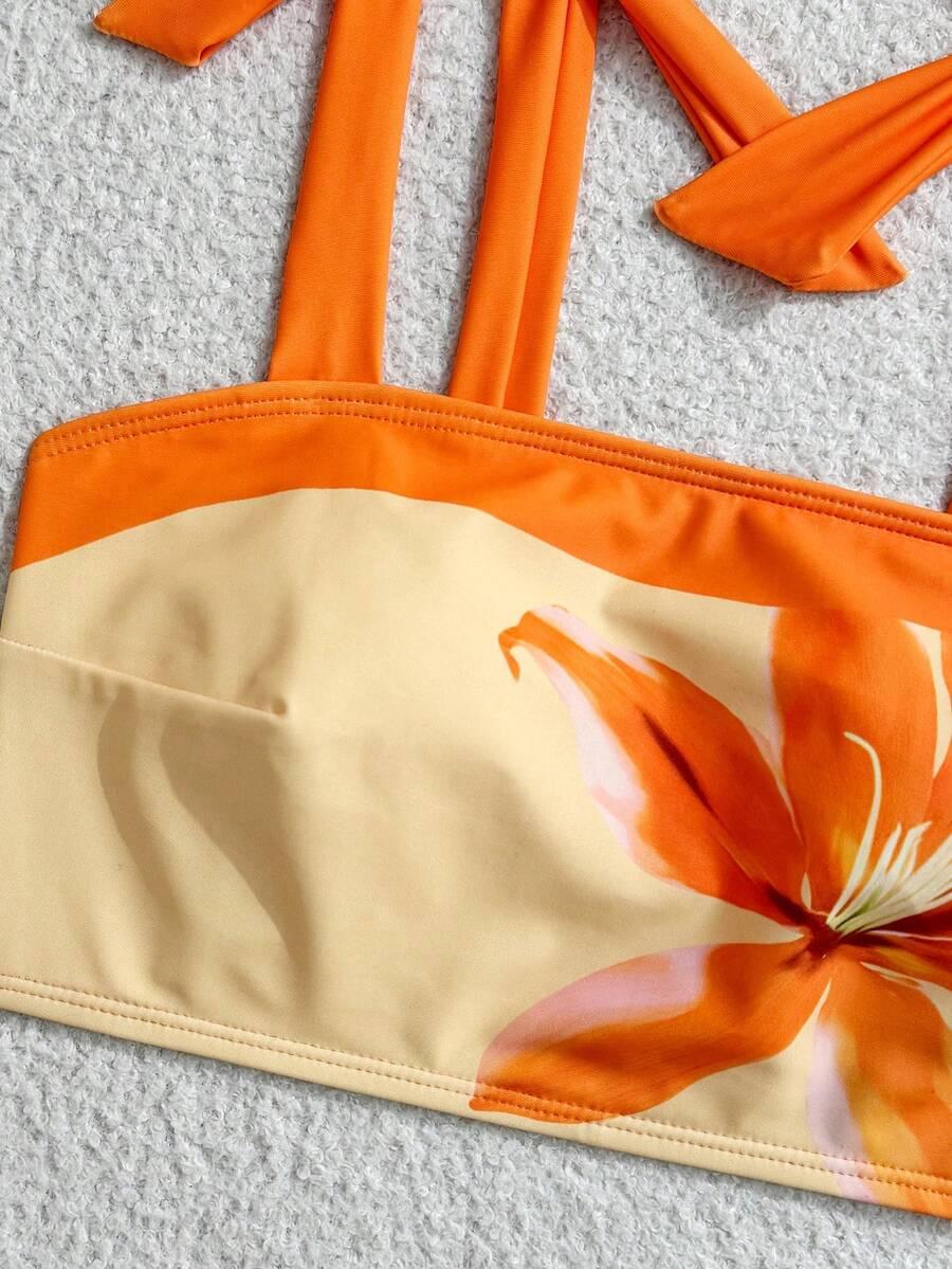 SWIM OASIS 3-CZĘŚCIOWY STRÓJ KĄPIELOWY BIKINI SPÓDNICA KWIATY S09__M