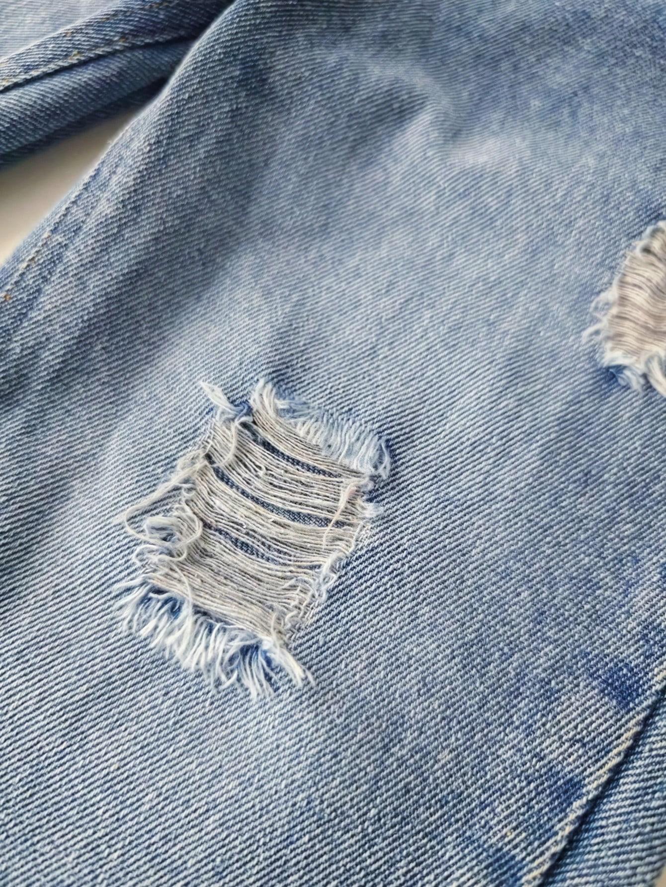 SHEIN SPODNIE JEANS PRZETARCIA S06__116-122