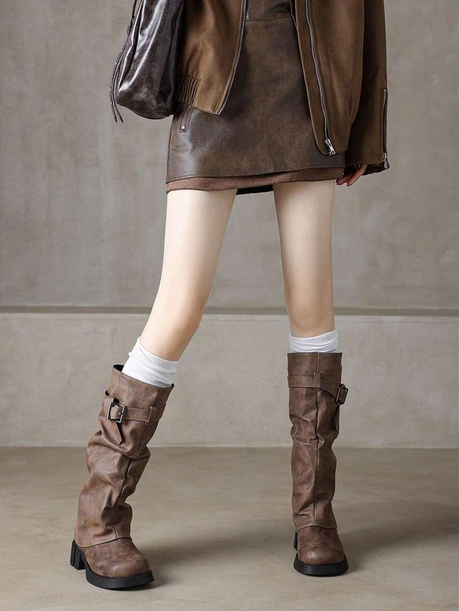 SHEIN BRĄZOWE KOZAKI OBCAS W01__38