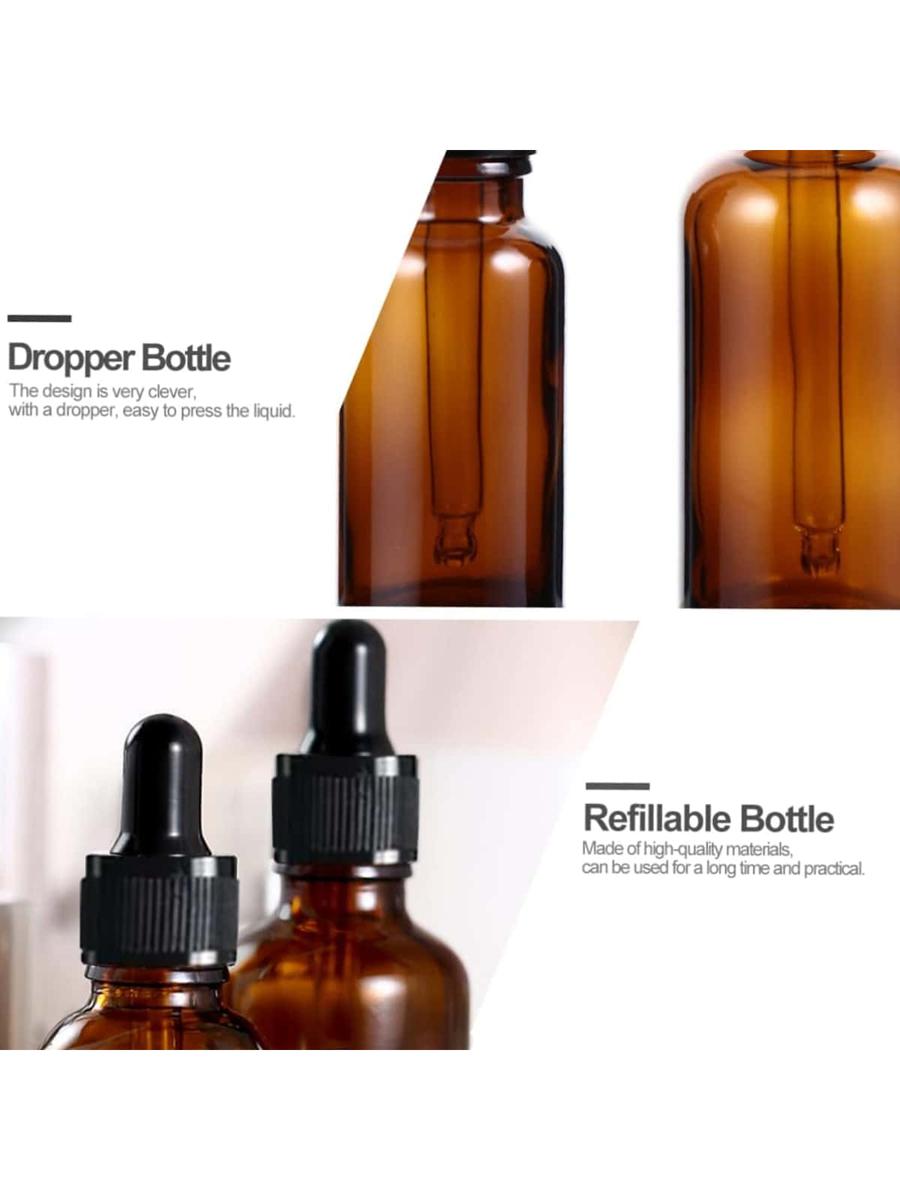 SHEIN BRĄZOWA SZKLANA BUTELECZKA Z PIPETĄ 1SZT S07__100ML