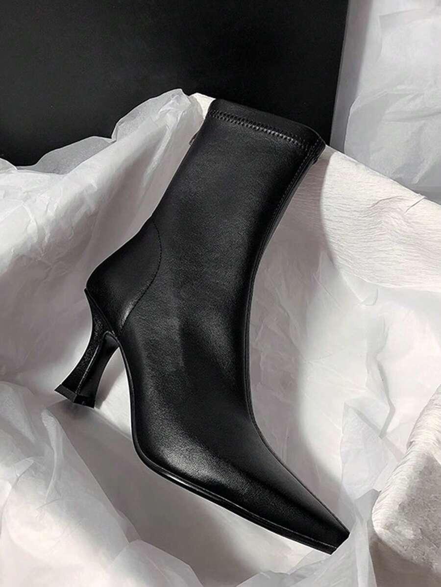 SHEIN CZARNE BOTKI IMITACJA SKÓRY OBCAS W01__37,5