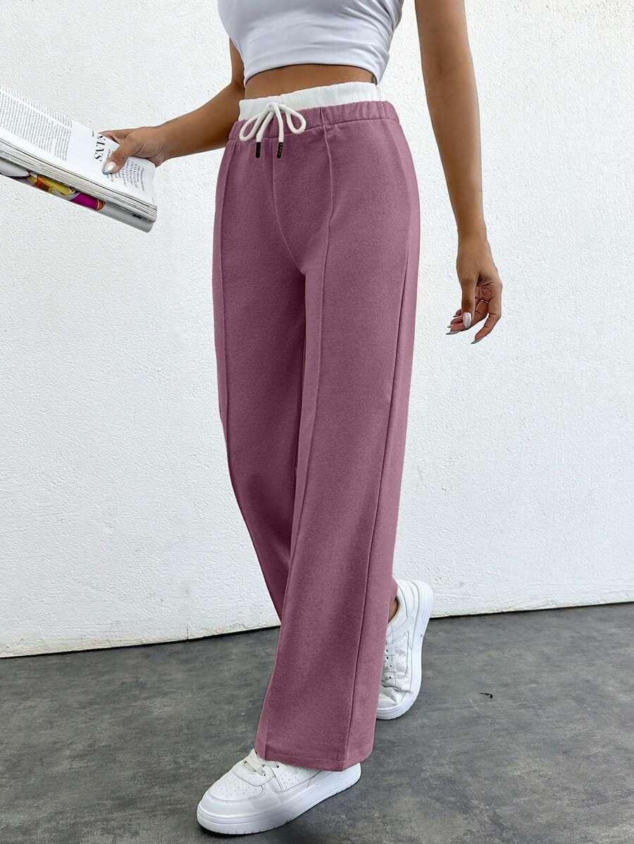 SHEIN RÓŻOWE SPODNIE DRESOWE S06__XS