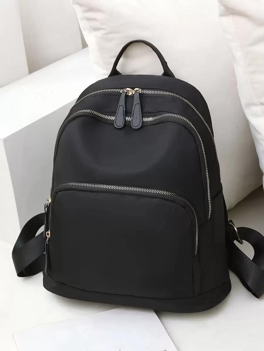 SHEIN CZARNY PLECAK 3 KIESZENIE S07__30X12X33