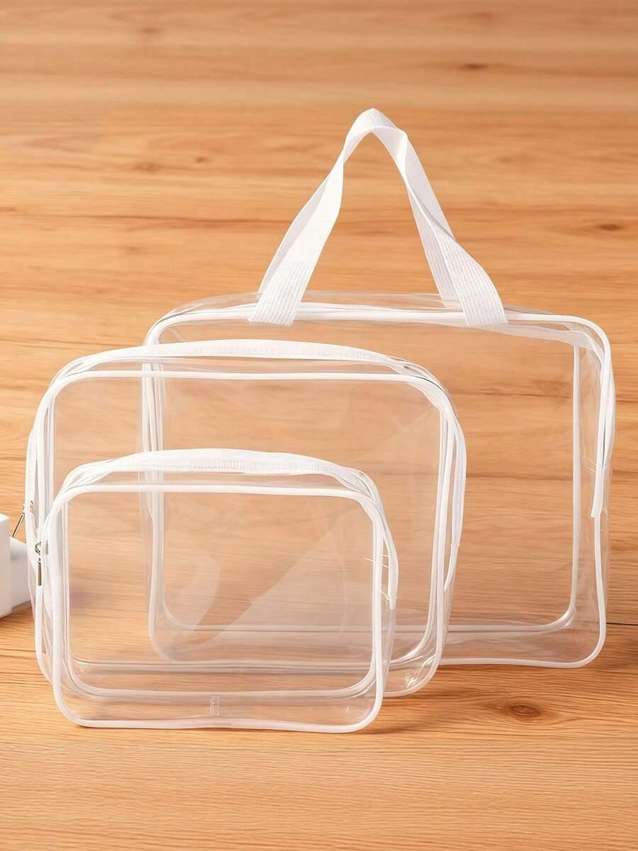 SHEIN PRZEZROCZYSTA KOSMETYCZKA 3-PACK S07