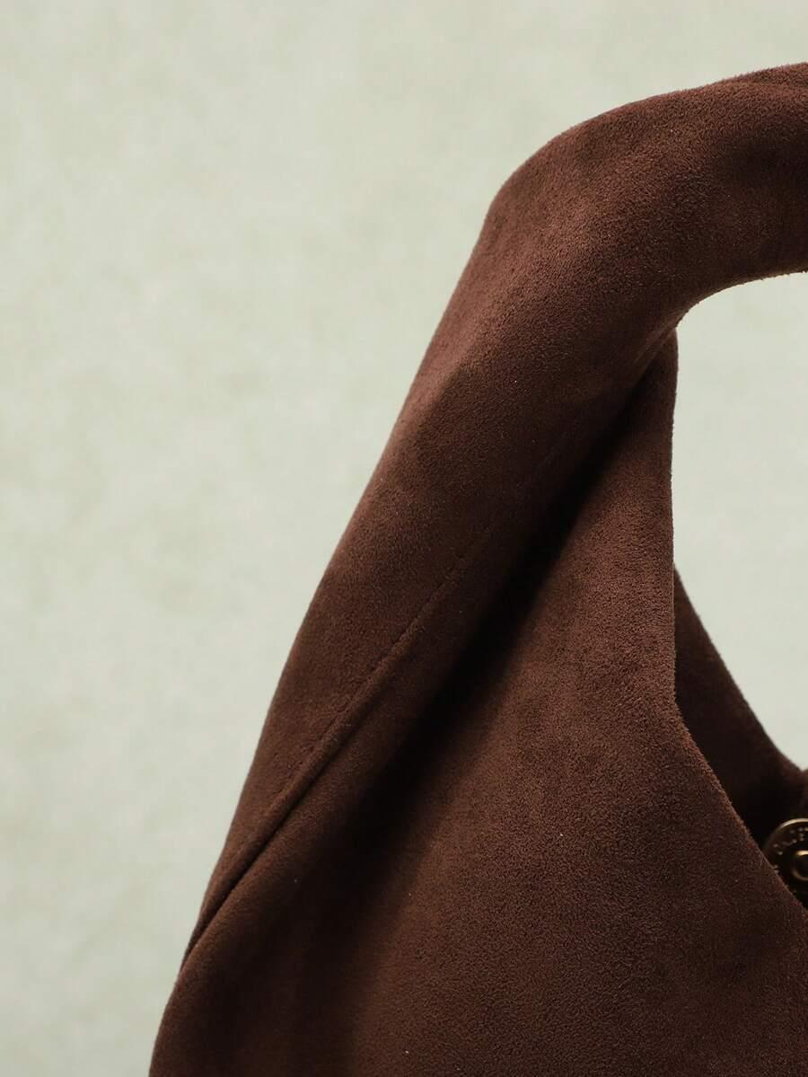 SHEIN BRĄZOWA TOREBKA IMITACJA ZAMSZU S07__25,5X23