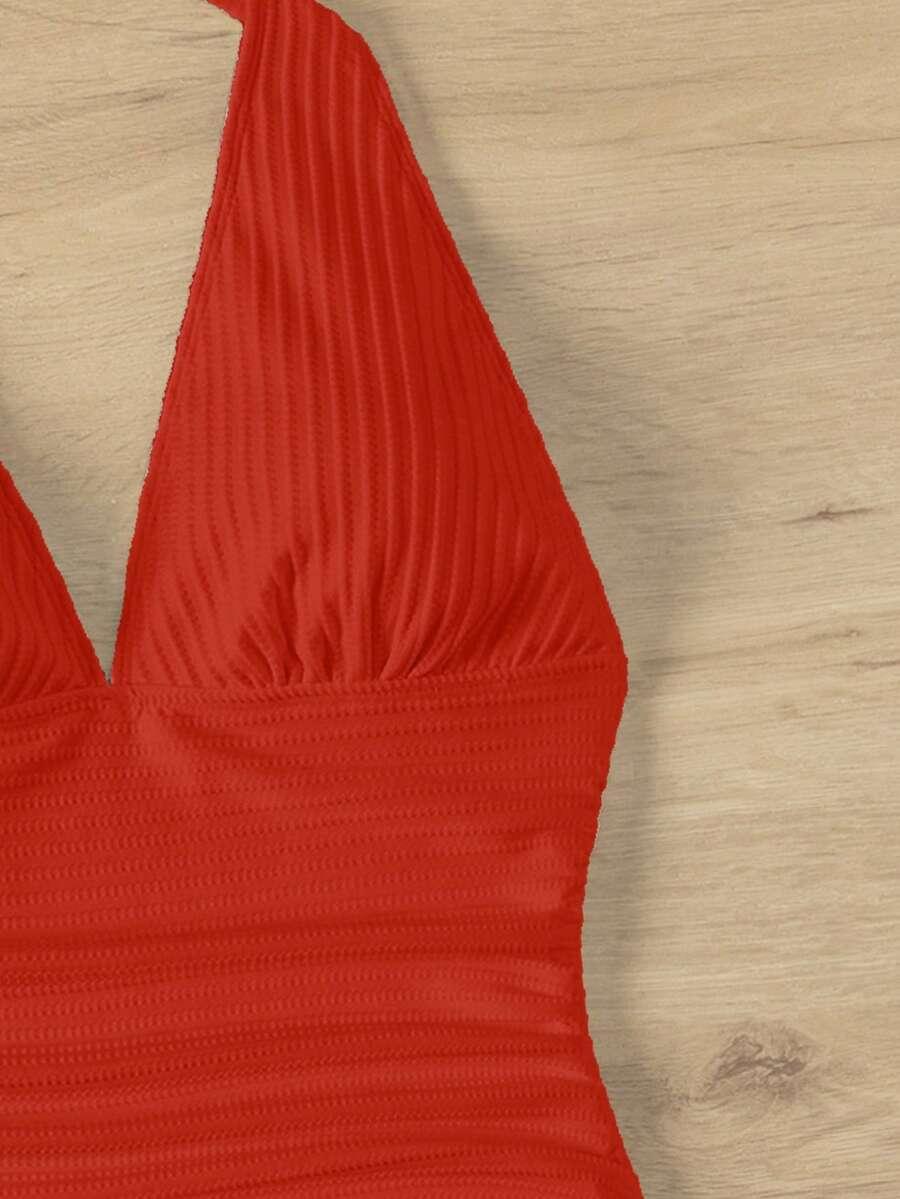 SHEIN CZERWONY JEDNOCZĘŚCIOWY STRÓJ KĄPIELOWY S09__XL