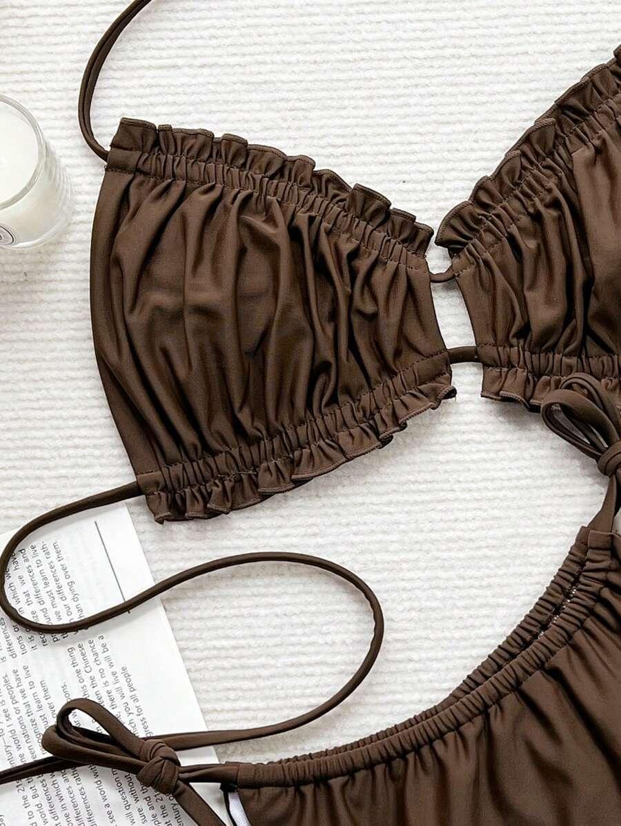 SHEIN BRĄZOWA GÓRA OD BIKINI PK01__S