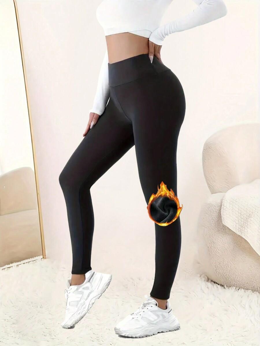 SHEIN CZARNE LEGGINSY WYSOKI STAN S06__L