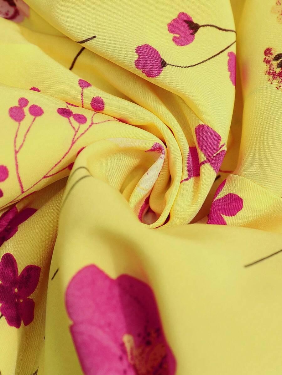 SHEIN ŻÓŁTA SUKIENKA WIĄZANIE S06__S