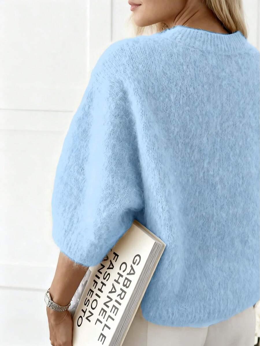 SHEIN NIEBIESKI SWETER DŁUGI RĘKAW S06__M
