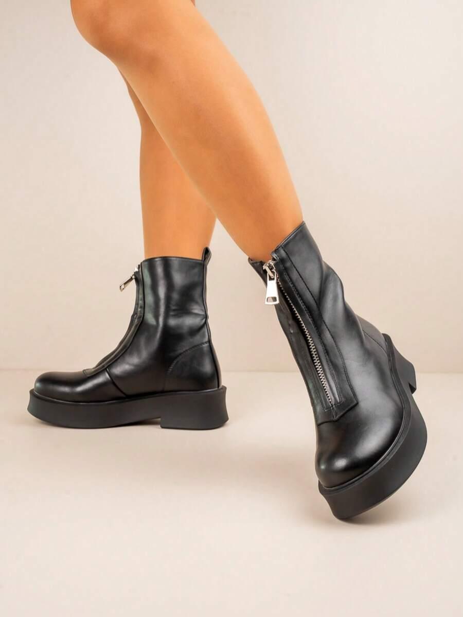 SHEIN CZARNE BOTKI ZAMEK W01__36