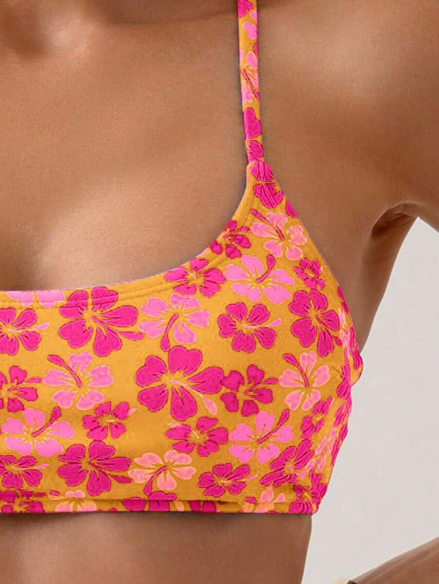 SWIM BASICS DWUCZĘŚCIOWY STRÓJ KĄPIELOWY KWIATY S09__M