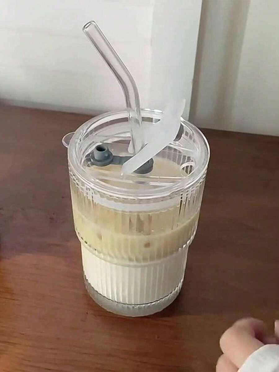 SHEIN SZKLANY KUBEK Z POKRYWKĄ S07__250ML