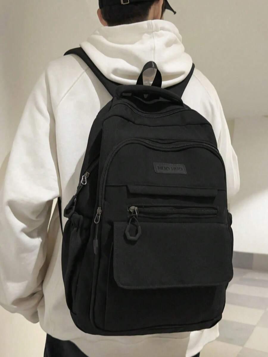 SHEIN CZARNY PLECAK ZAMEK S07__32X14X45CM