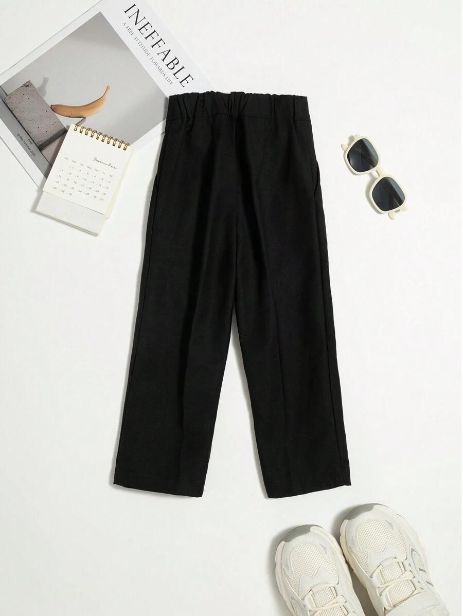 SHEIN CZARNE SPODNIE PROSTA NOGAWKA S06__122/128