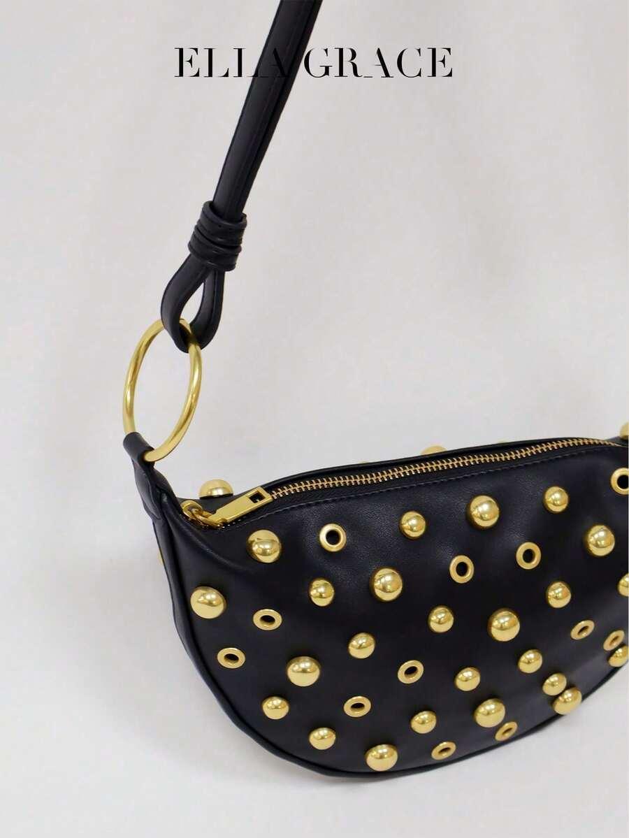 SHEIN CZARNA TOREBKA ZDOBIENIA S07__29X17