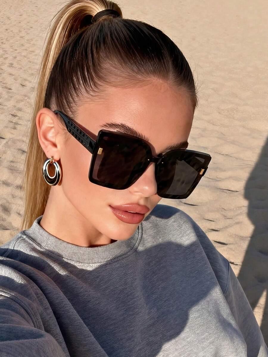 SHEIN CZARNE OKULARY PRZECIWSŁONECZNE S07