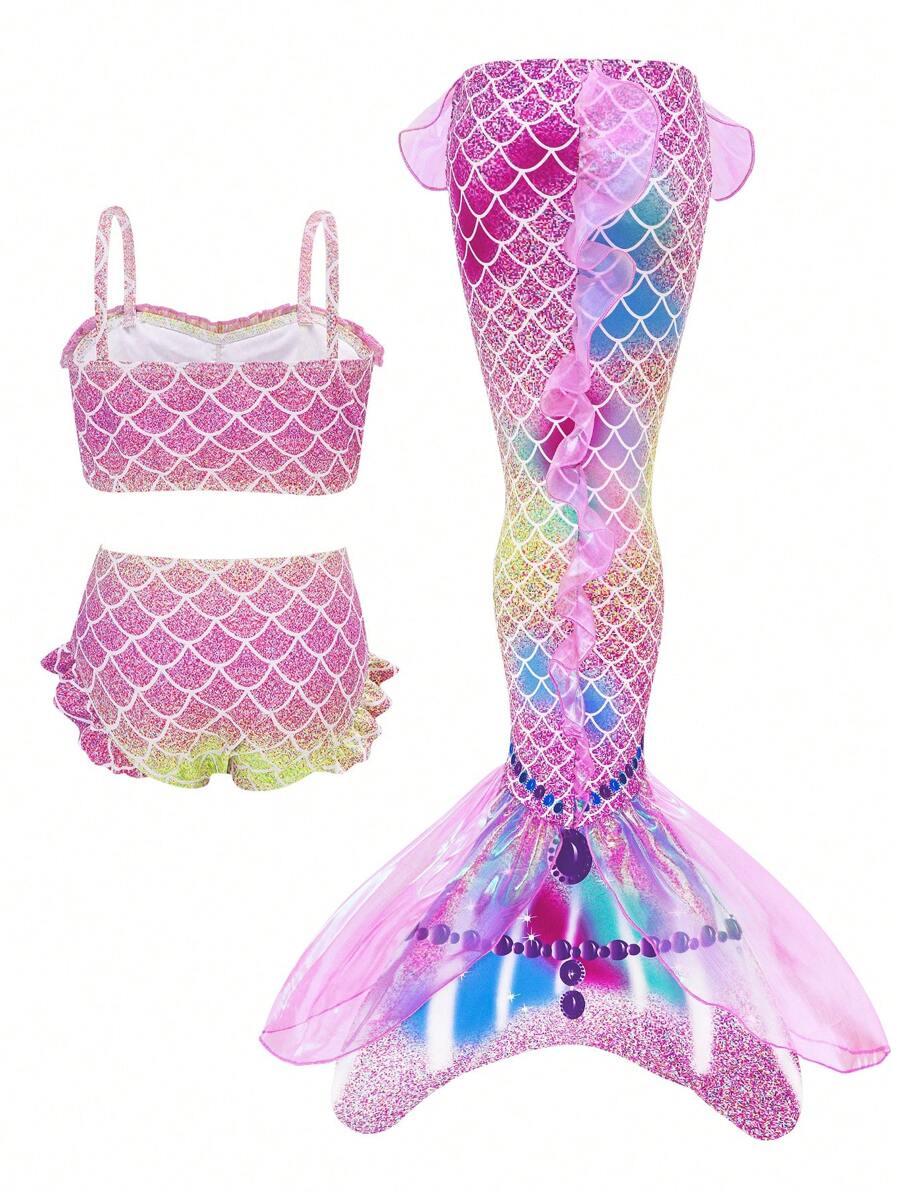 SHEIN STRÓJ KĄPIELOWY DWUCZĘŚCIOWY KOMPLET SYRENKA S09__130