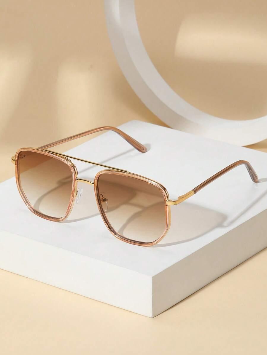 SHEIN BEŻOWE OKULARY PRZECIWSŁONECZN S07