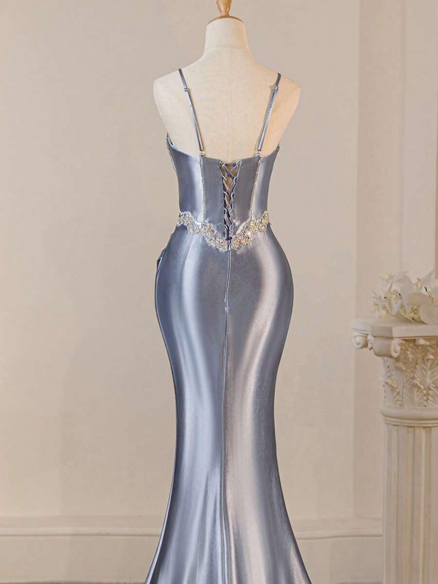 SHEIN NIEBIESKA MAXI SUKIENKA S06__S