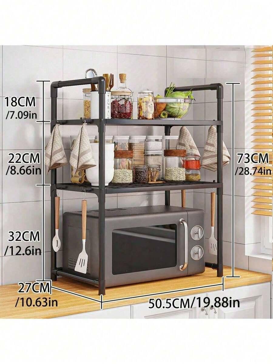 SHEIN CZARNA PÓŁKA KUCHENNA ORGANIZER S07__50,5X27X73