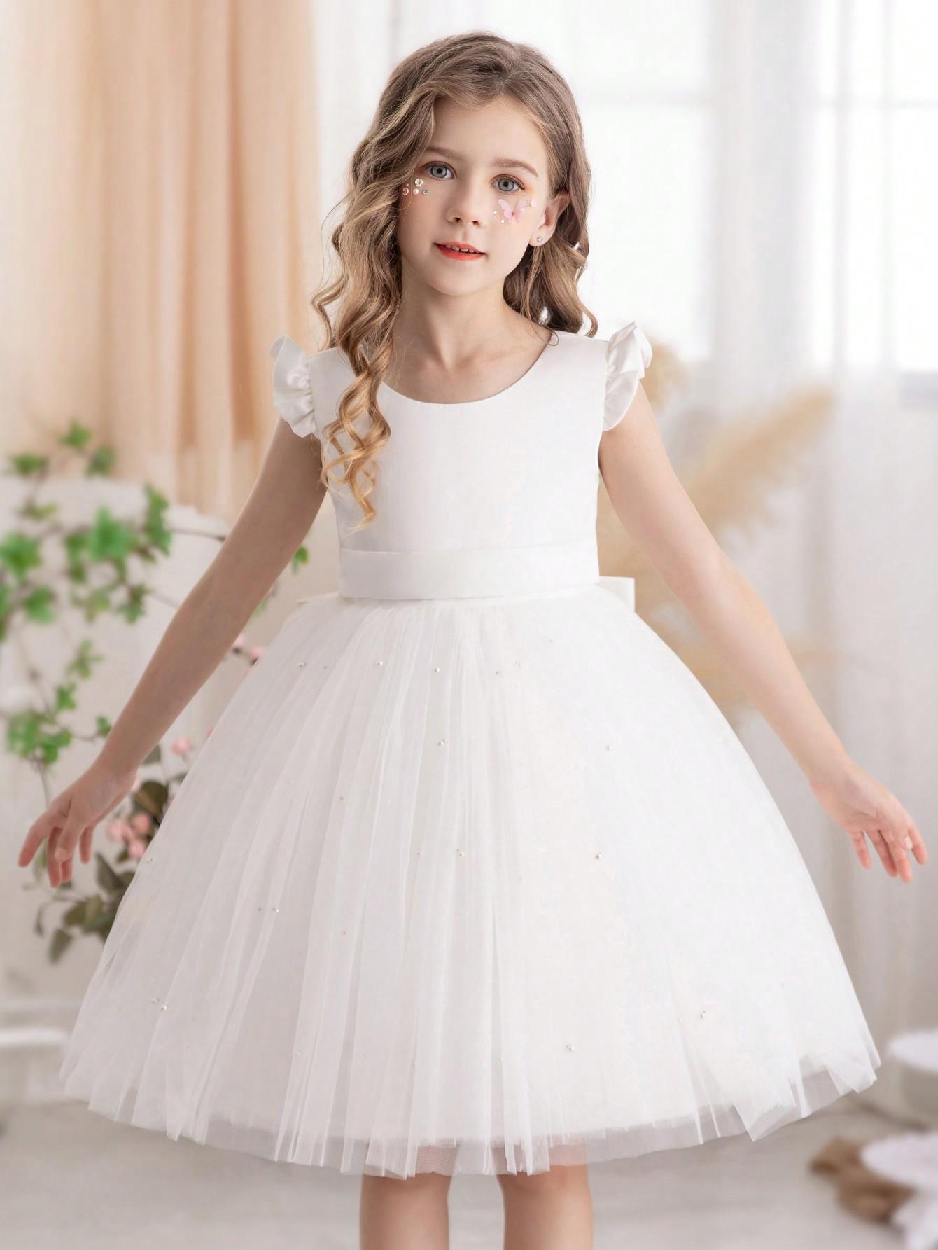 SHEIN BIAŁA SUKIENKA TIUL PK01__128-134