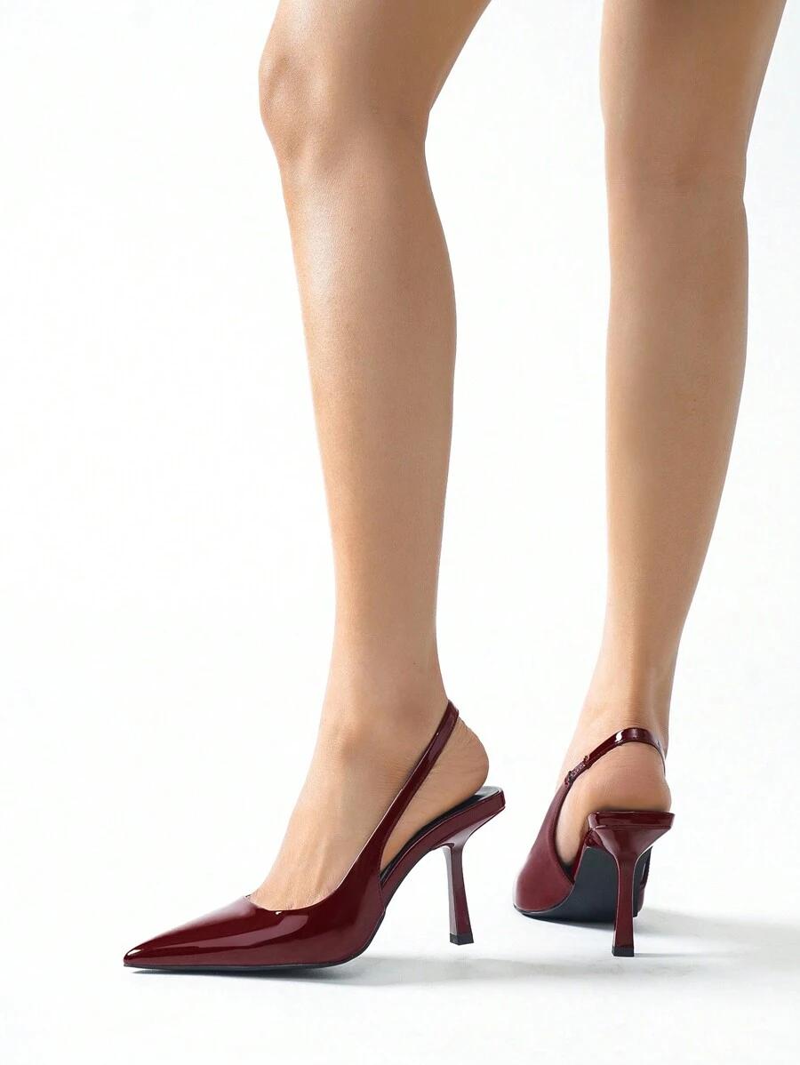 SHEIN BORDOWE LAKIEROWANE CZÓŁENKA SZPIC S06__39,5