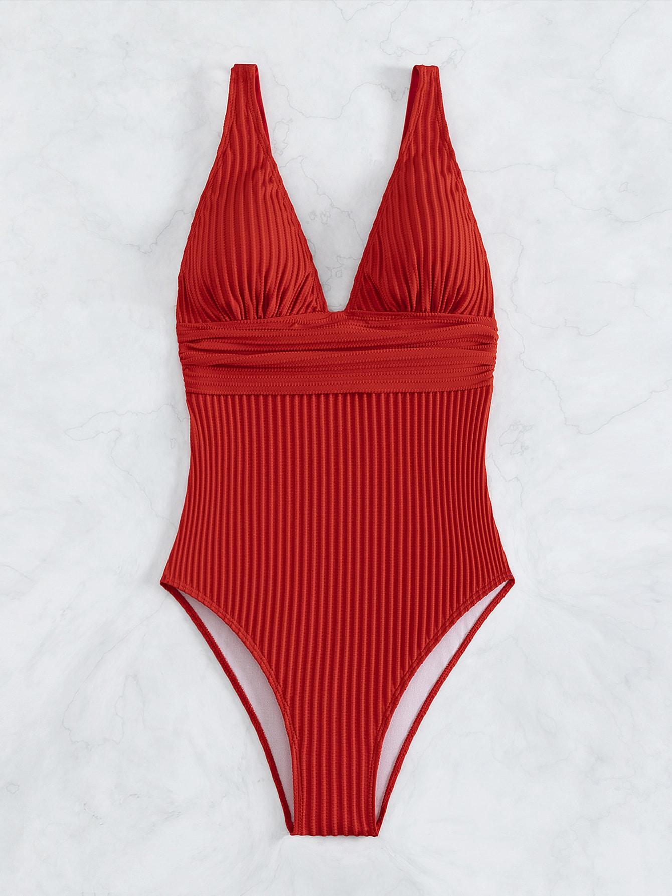 SHEIN JEDNOCZĘŚCIOWY STRÓJ KĄPIELOWY TEKSTURA PK01__XL