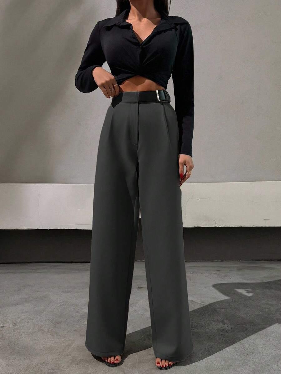 SHEIN SZARE PROSTE SPODNIE S06__M