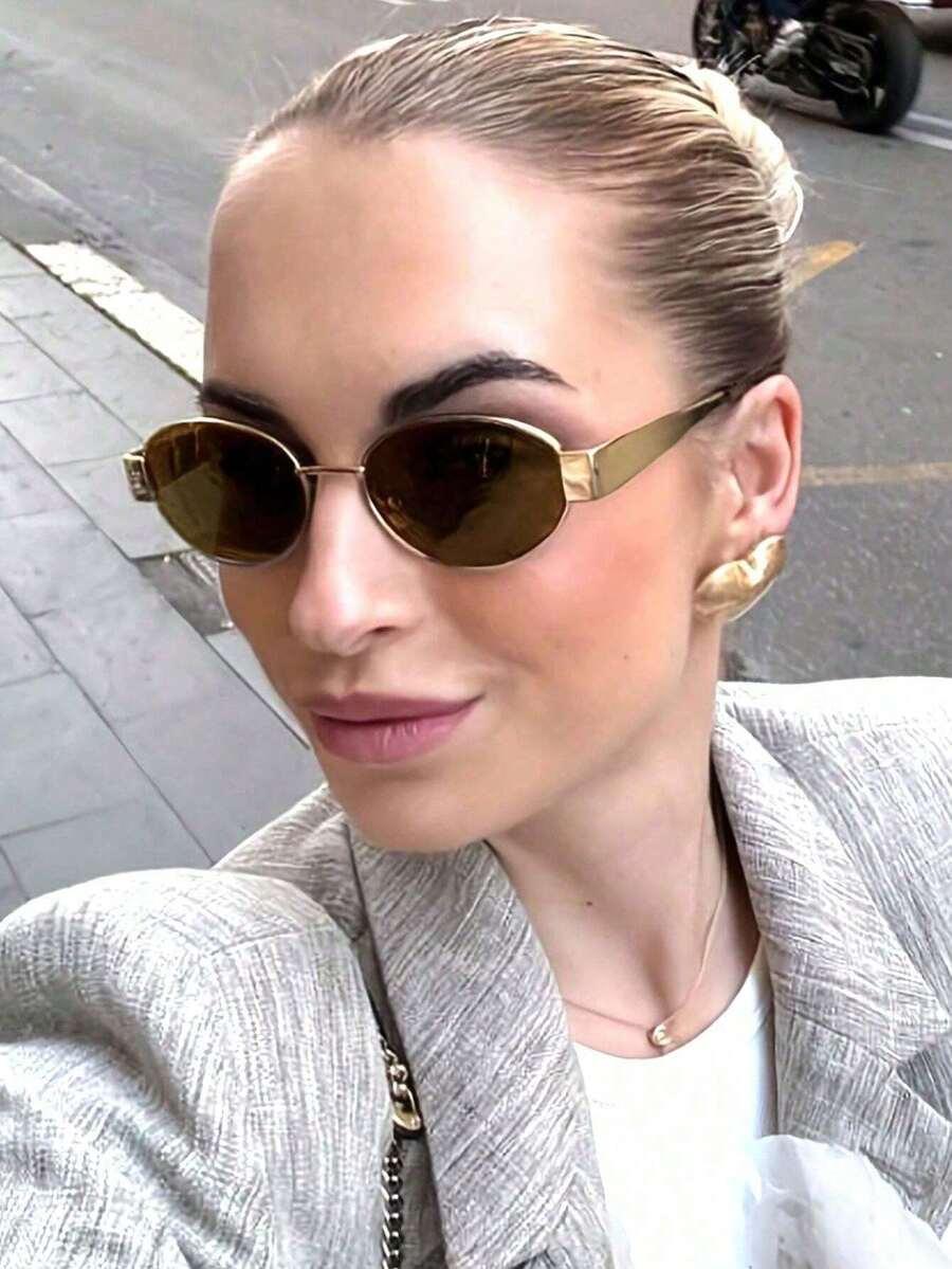 SHEIN OKULARY PRZECIWSŁONECZNE BRĄZOWE SZKŁA S07