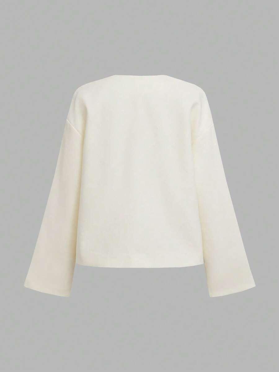 SHEIN BIAŁY KLASYCZNY PŁASZCZ W01__XS