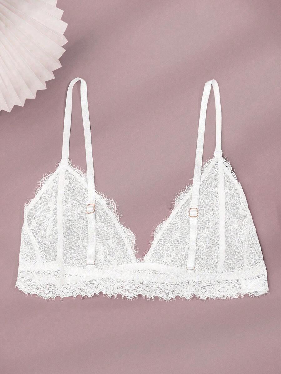 SHEIN BIAŁY BIUSTNONOSZ KORONKA S09__S