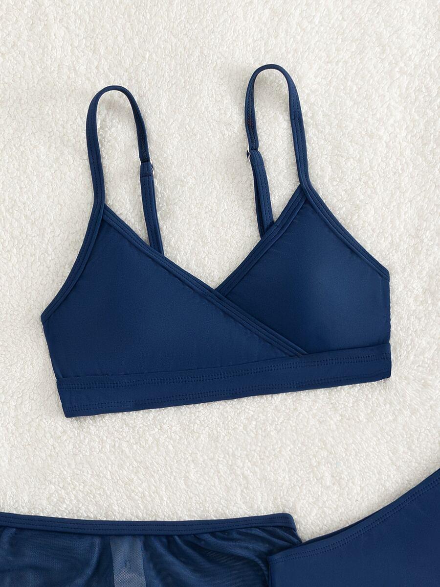 SHEIN GRANATOWY STRÓJ KĄPIELOWY S09__122/128