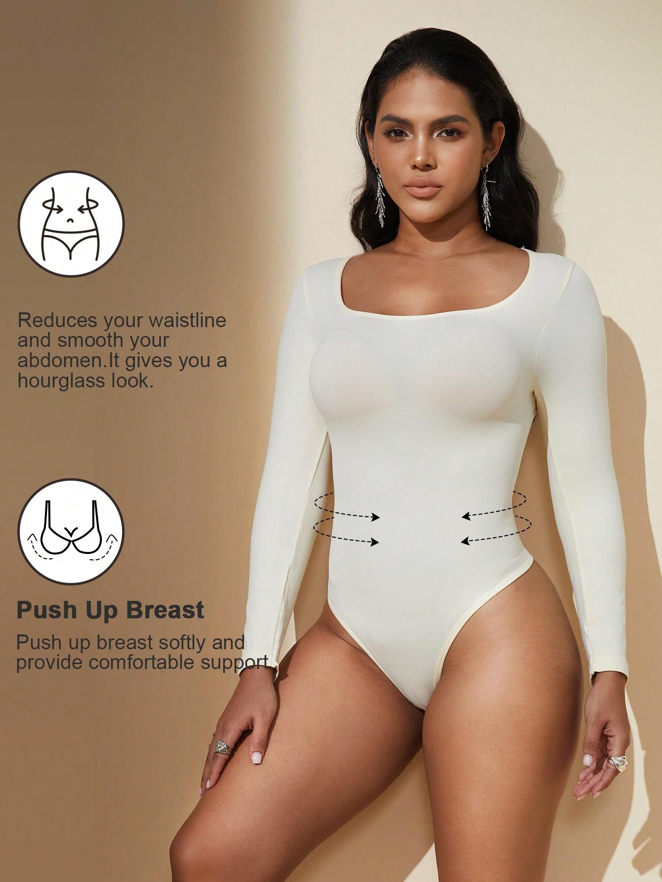 SHEIN BEŻOWE BODY DŁUGI RĘKAW S06__S