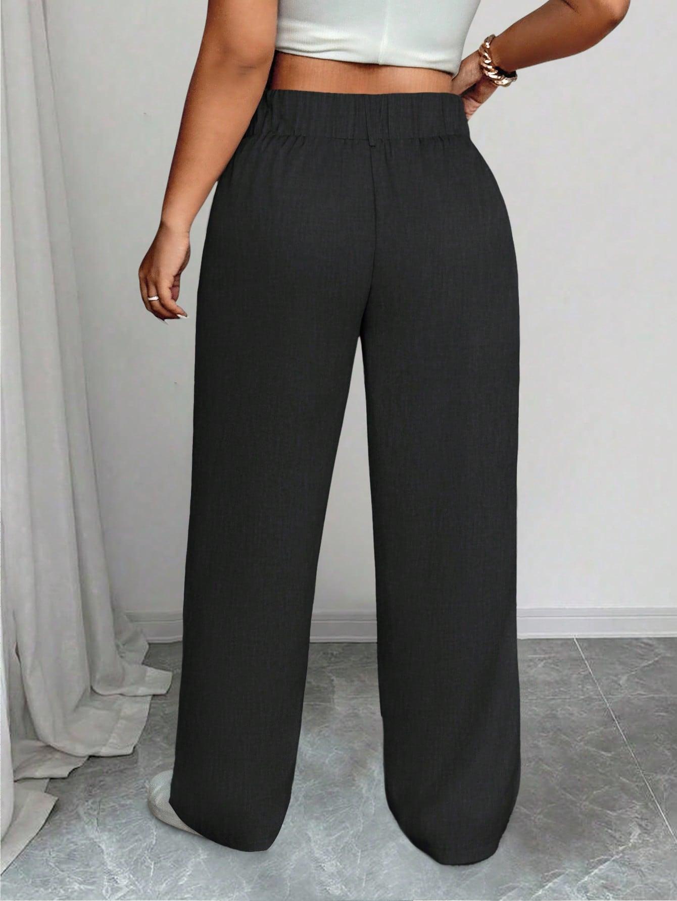 SHEIN CZARNE SPODNIE SZEROKIE NOGAWKI S06__52