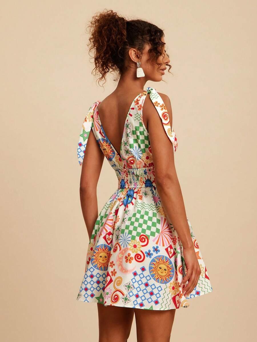 SHEIN MINI SUKIENKA MARSZCZENIE WZÓR S06__S