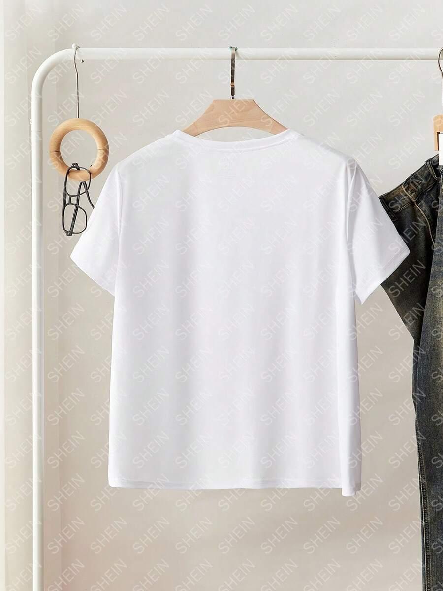 RESYLA BIAŁY T-SHIRT OKRĄGŁY DEKOLT S06__50