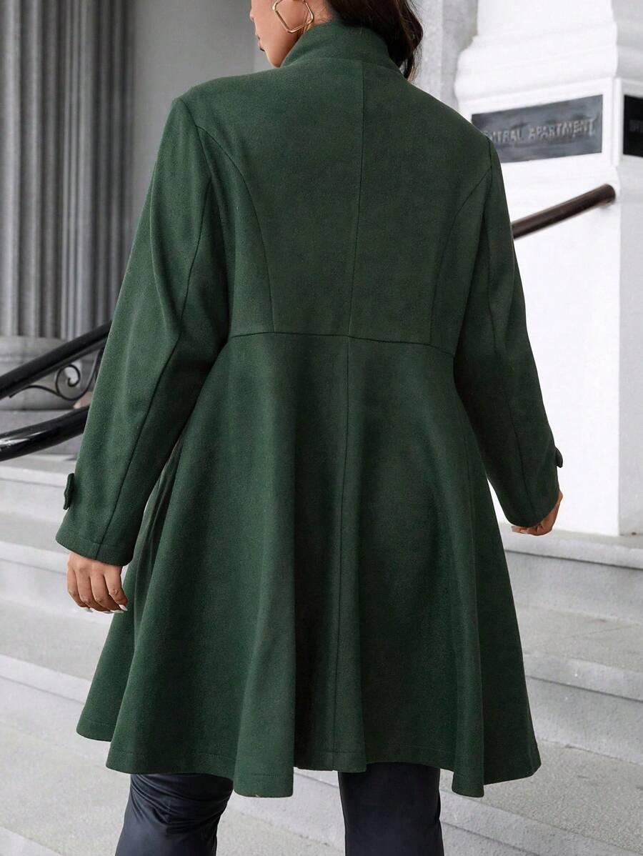 SHEIN ZIELONY KLASYCZNY PŁASZCZ W01__XXL