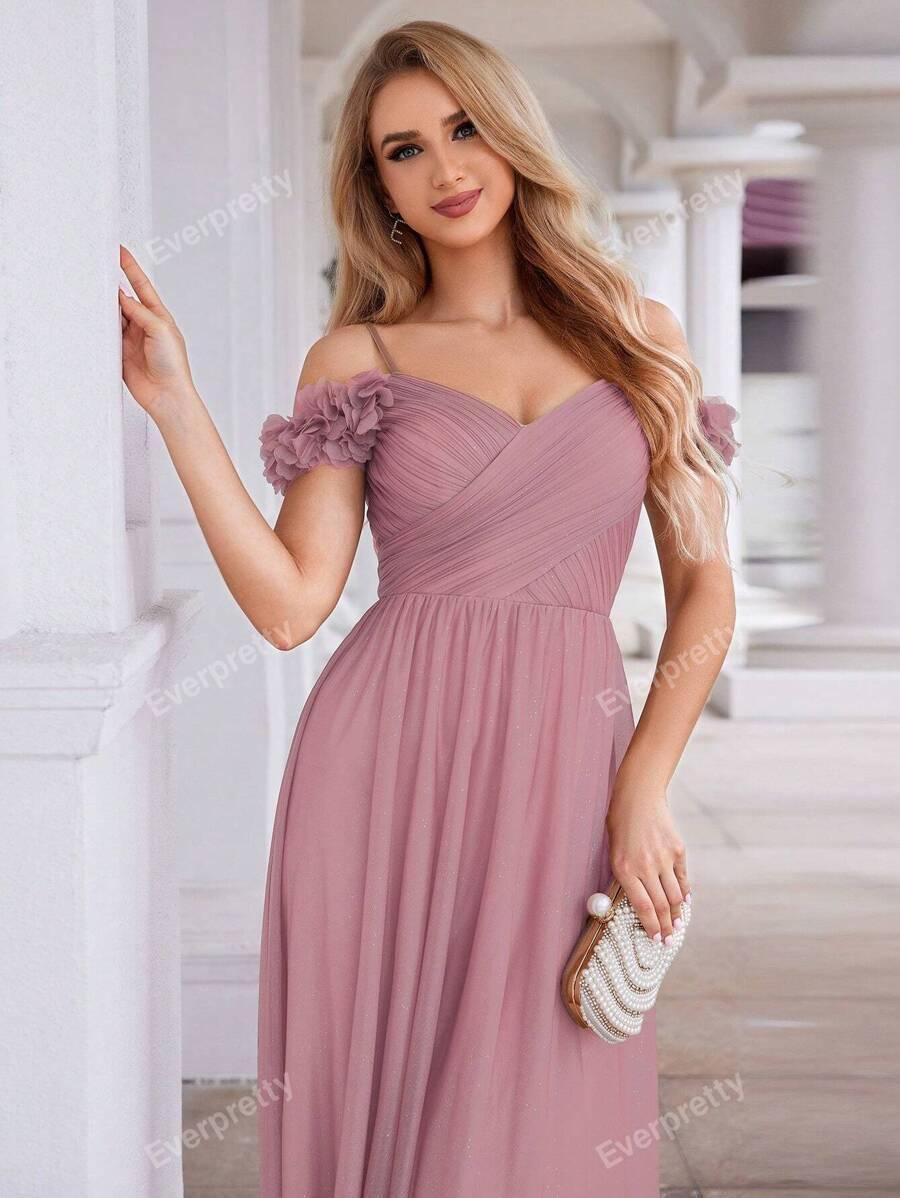 SHEIN RÓŻOWA MAXI SUKIENKA ZDOBIENIE S06__XL