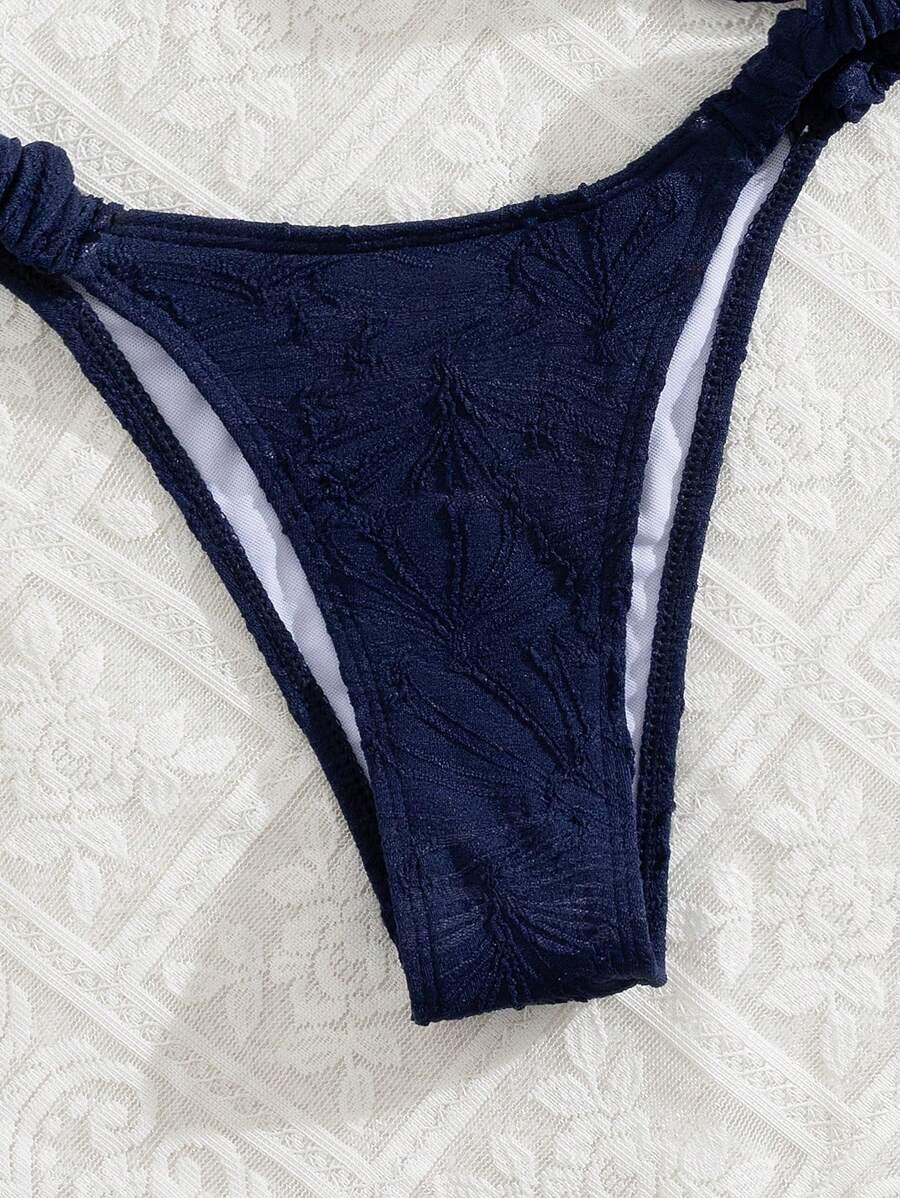 SHEIN GRANATOWY DWUCZĘŚCIOWY STRÓJ KĄPIELOWY S09__M