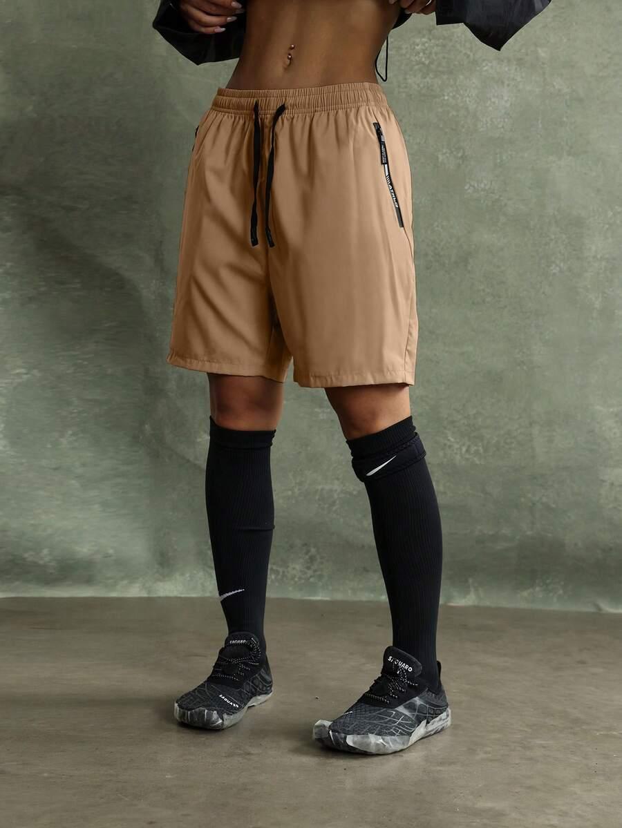 SHEIN BEŻOWE SPODENKI SPORTOWE S09__M