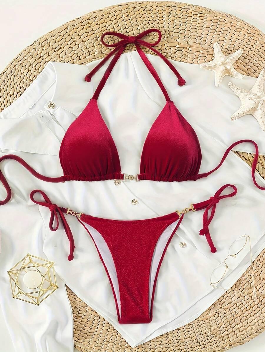 SHEIN DWUCZĘŚCIOWY STRÓJ KĄPIELOWY S09__L